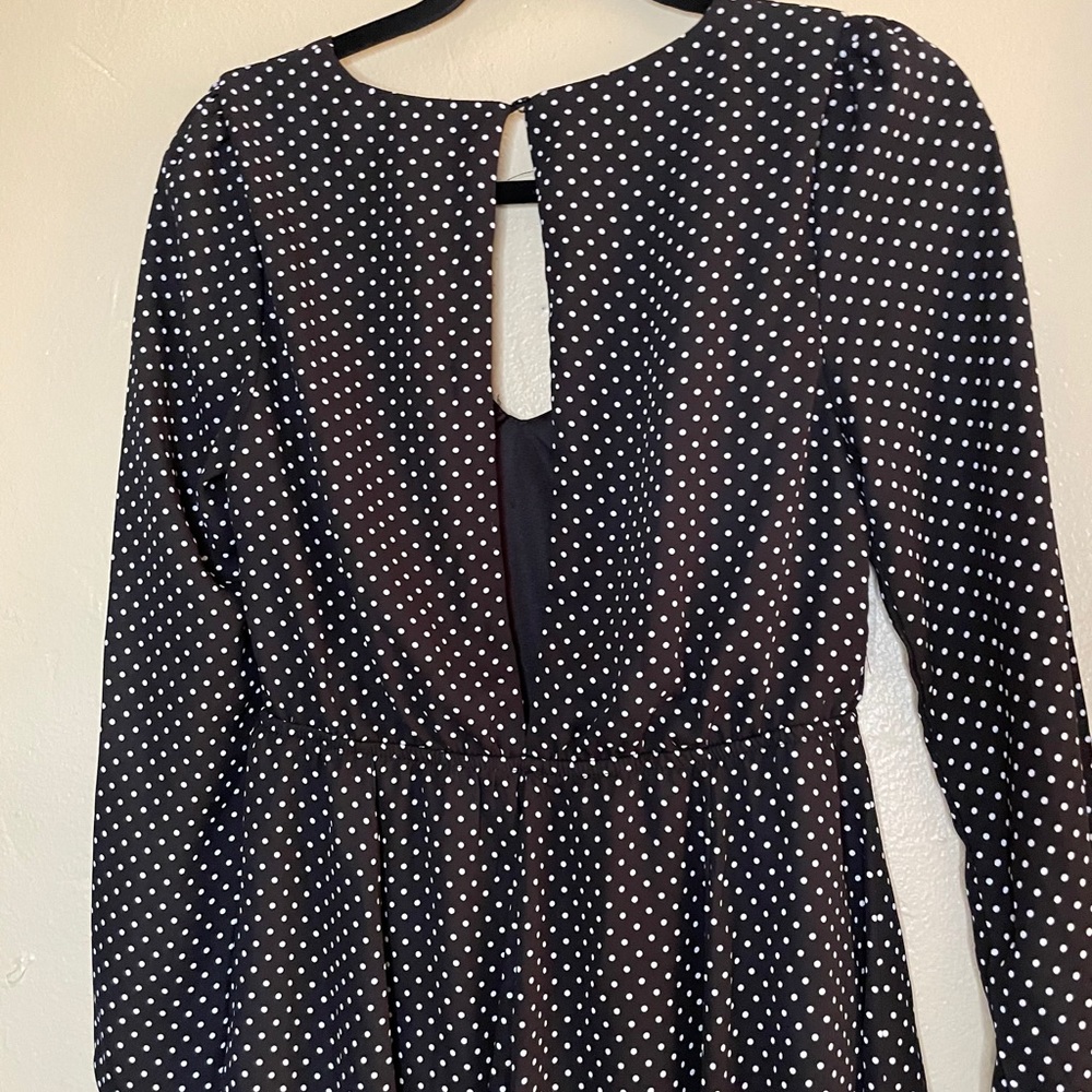 Black polka dot dress